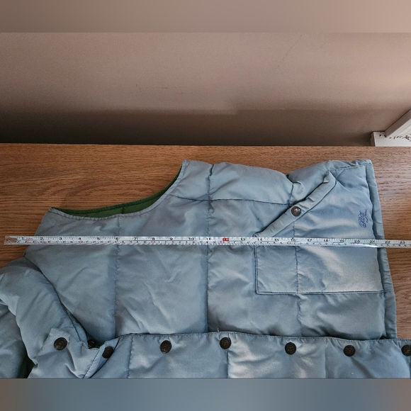 VTG Ralph Lauren Polo Jeans Reversible Down Puffer Vest Women’s L/XL Blue Green - Picture 11 of 13